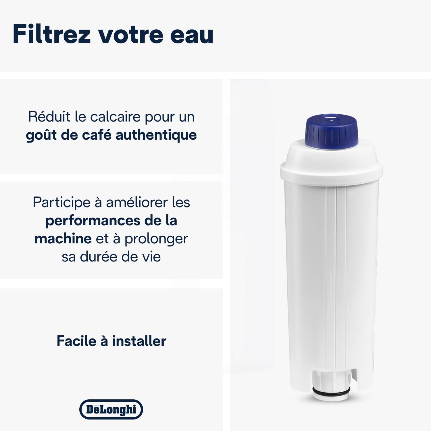 Cartouche filtrante - DELONGHI - DLSC002 pour machine à café à grains
