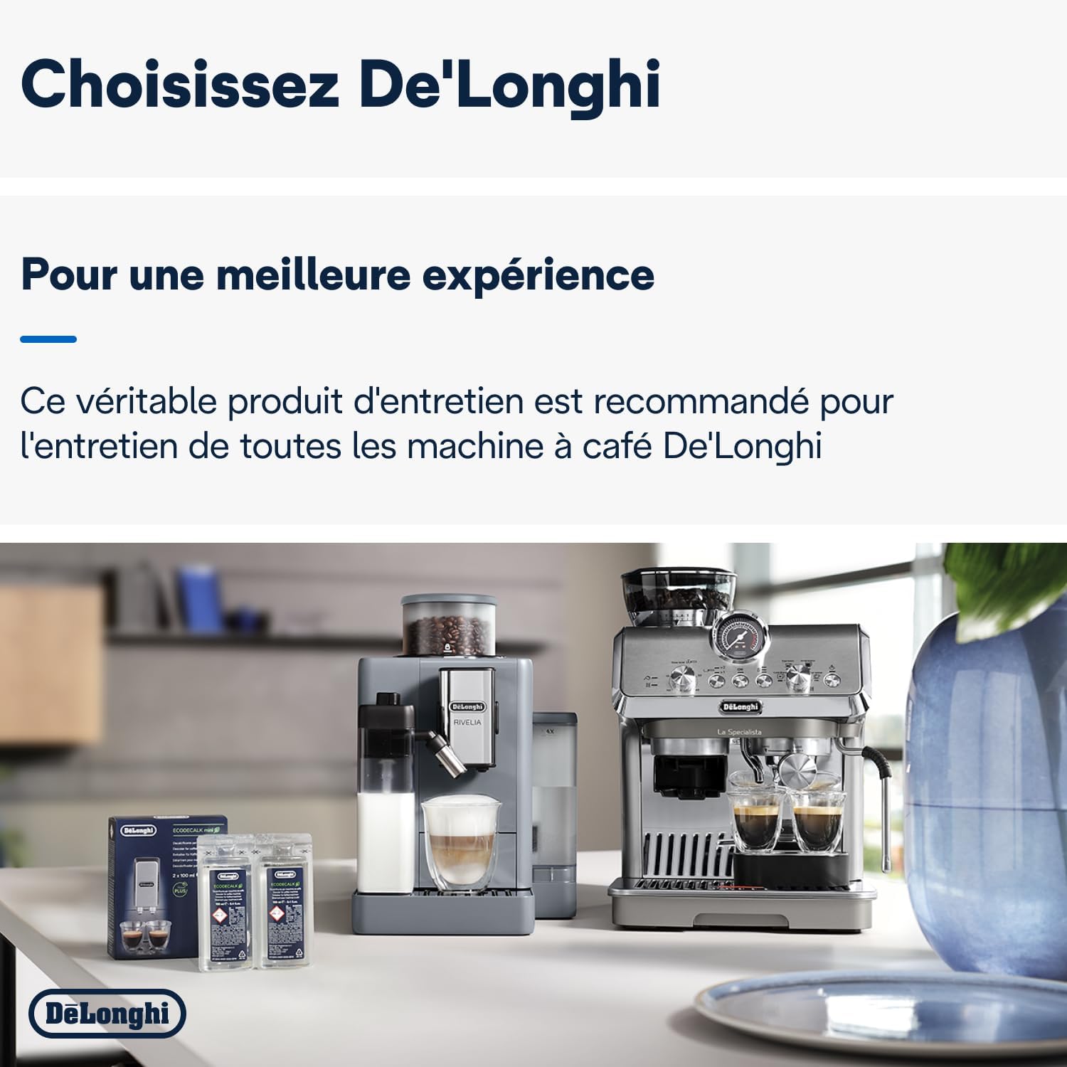 Détartrants DELONGHI DLSC200 - EcoDecalk pour machine automatique - 2 x 100ml