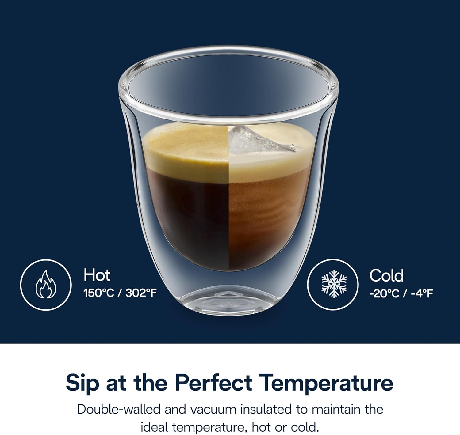 Lot de 2 verres Espresso 9 cl - DELONGHI